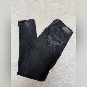 Y2K Hydraulic Bailey Super Skinny Jean Size 11/12 Black Distressed Stretchy